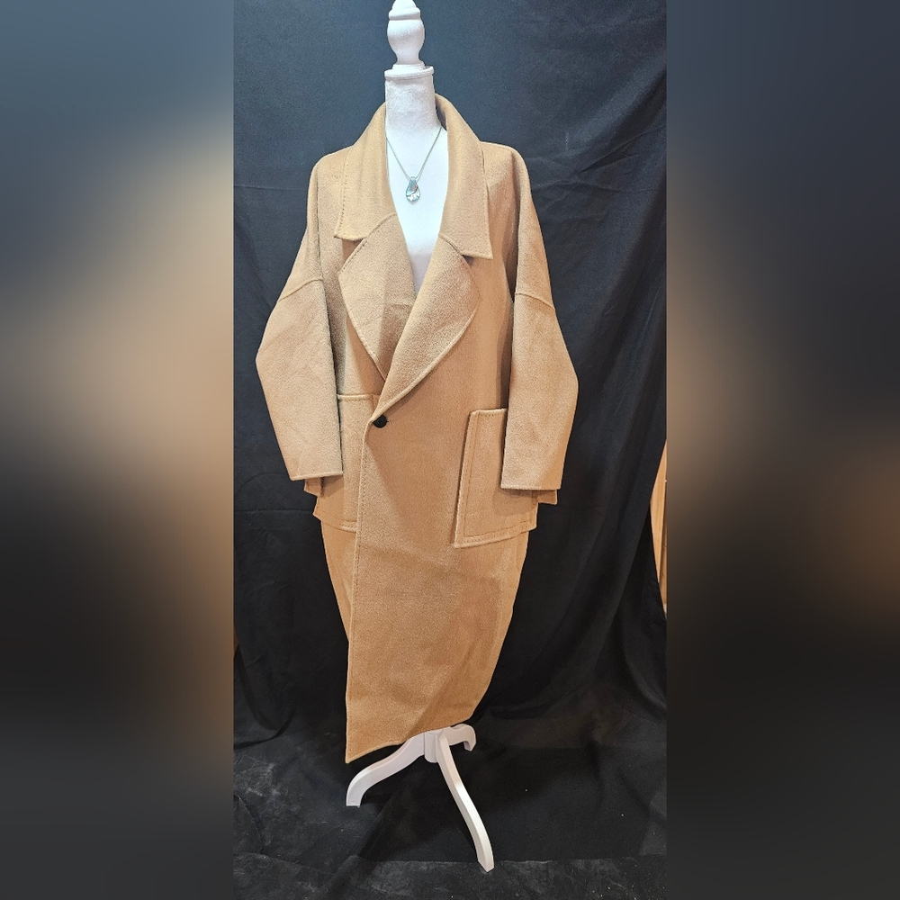Gentle Herd Tan Wool Trench Coat